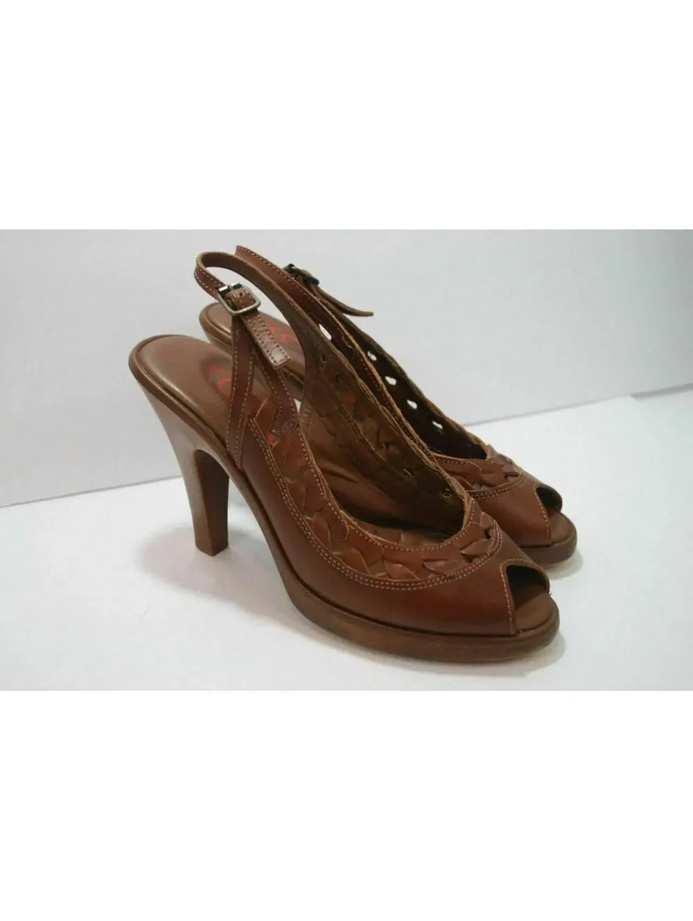Michael Kors Brown Braid Leather Strap Sandals 4
